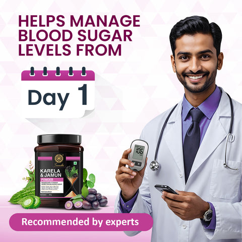 Karela Jamun Powder - 100% Natural Supplement for Managing Blood Sugar