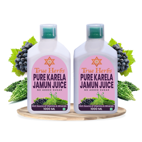 Pack of 2 - True Herbs pure karela jamun juice - 2 litres