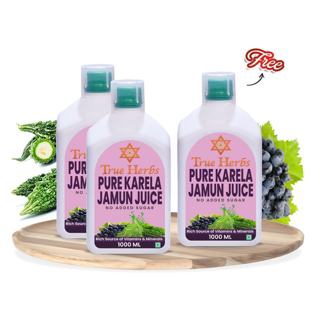 Buy 2 Get 1 Free - True Herbs Pure Karela Jamun Juice - 3 Litres