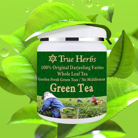 True Herbs Darjeeling First Flush Long Leaf Green Tea 175Grams (115 cups) Suwasthi