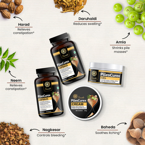 Pack of Suwasthi Pilescurex Combo Kit & Suwasthi Shilashva Capsule
