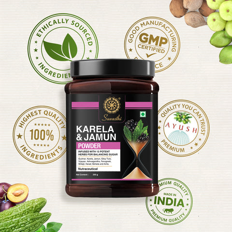 Karela Jamun Powder - 100% Natural Supplement for Managing Blood Sugar
