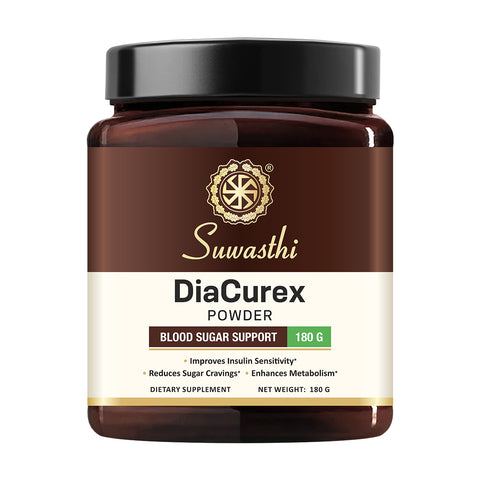 Suwasthi Diacurex Powder-Pack of 2 & 1 True Herbs Organic Stevia Drops