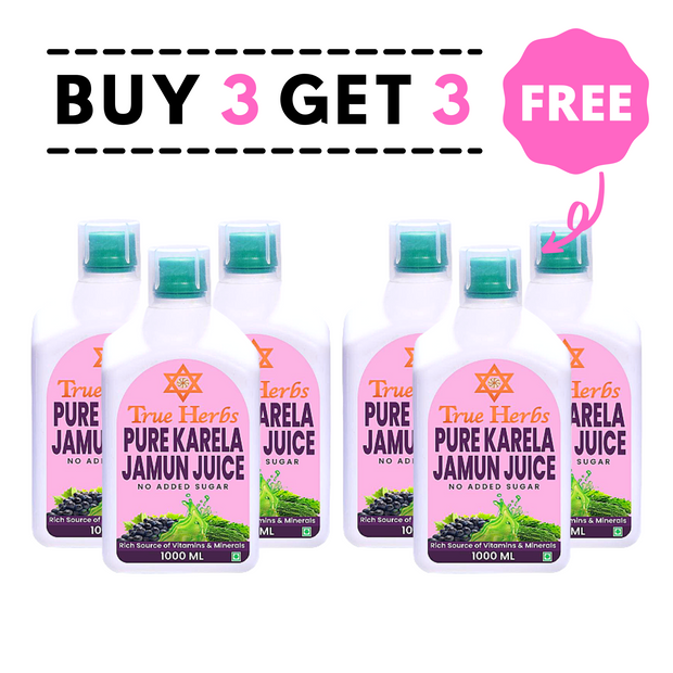 Buy 3 Get 3 Free - True Herbs Pure Karela Jamun Juice - 6 Litres