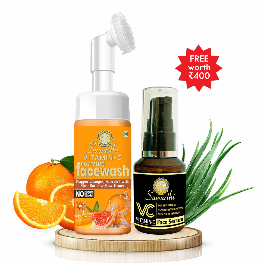 Buy Suwasthi Vitamin C Foaming Facewash and Get our Vitamin C Face Serum for FREE